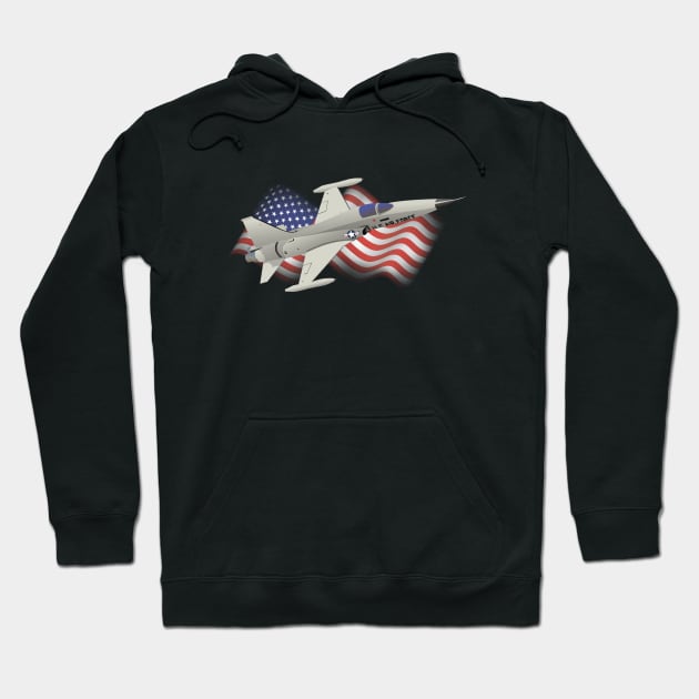 Patriotic F-5 Light Fighter Aircraft Hoodie by NorseTech